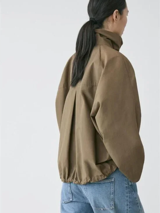 ZARA HIGH NECK BOMBER JACKET - Picture 4 of 7